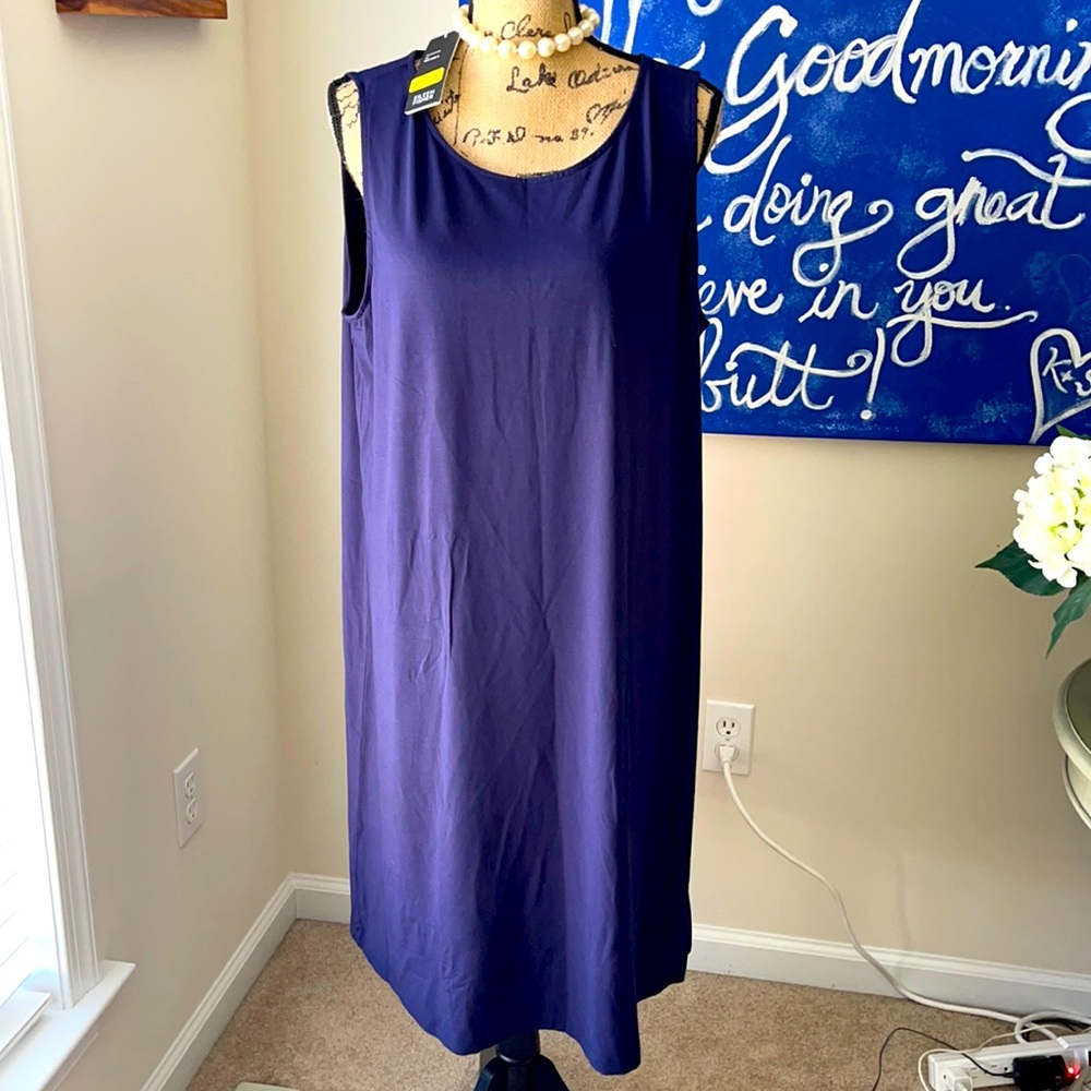 NWT ❤️Eileen Fisher❤️ Ballet sleeveless shift dress - navy size XL